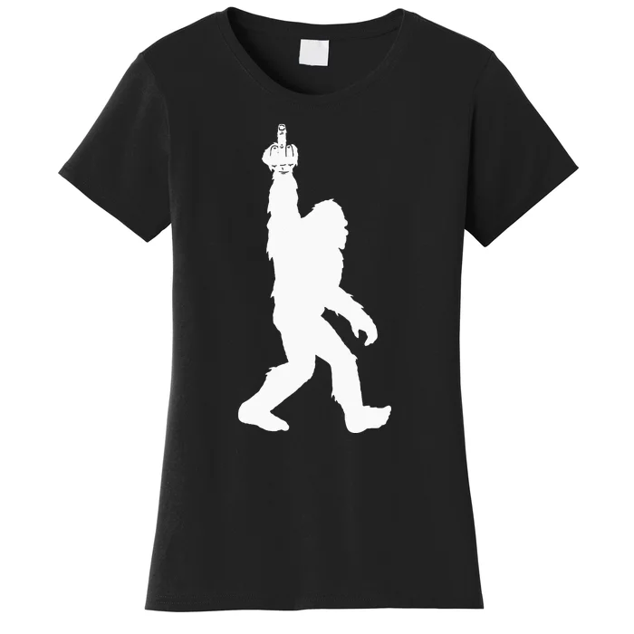 Funny Bigfoot Middle Finger For Squatch Believers Women's T-Shirt