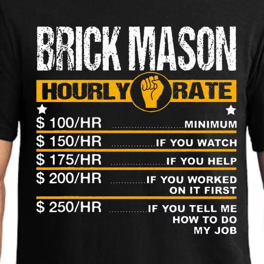 Funny Brick Mason Hourly Rate Bricklayer Labor Rates Pajama Set