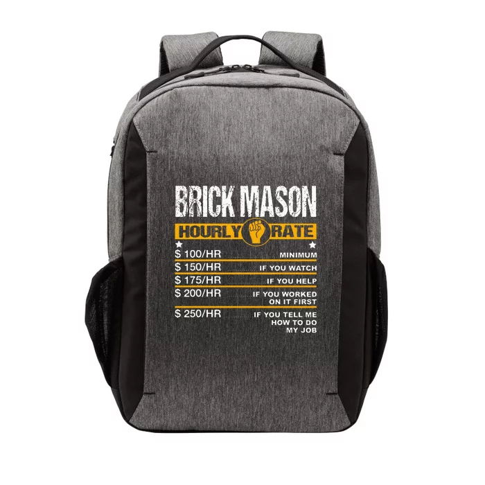 Funny Brick Mason Hourly Rate Bricklayer Labor Rates Vector Backpack