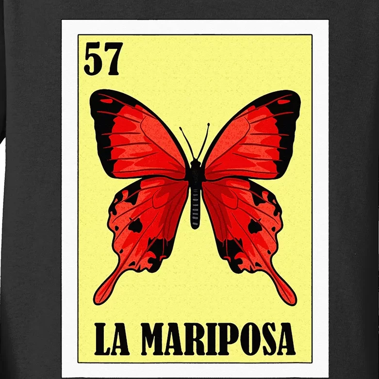 Funny Butterfly Mexican Design La Mariposa Kids Long Sleeve Shirt