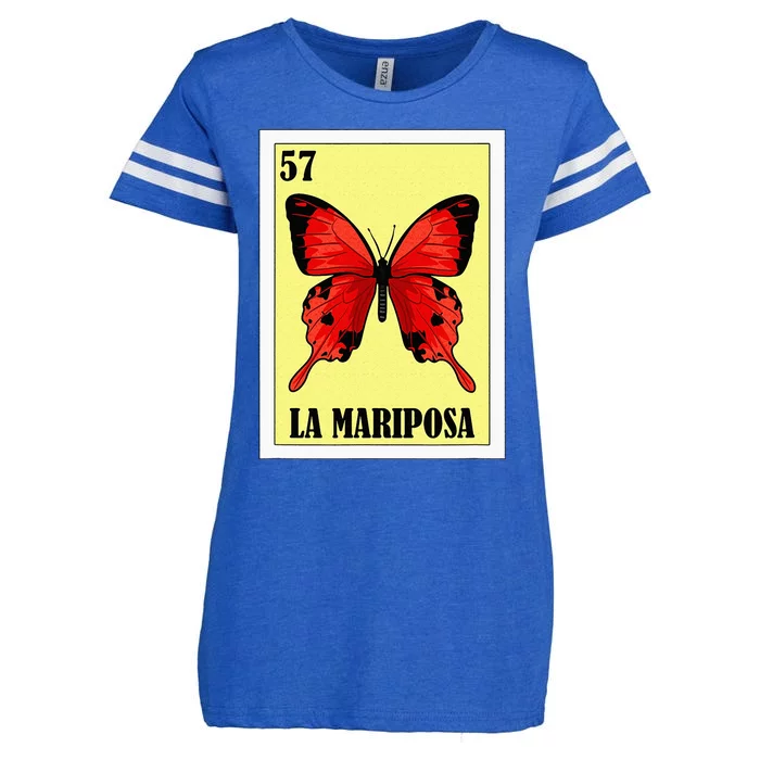 Funny Butterfly Mexican Design La Mariposa Enza Ladies Jersey Football T-Shirt