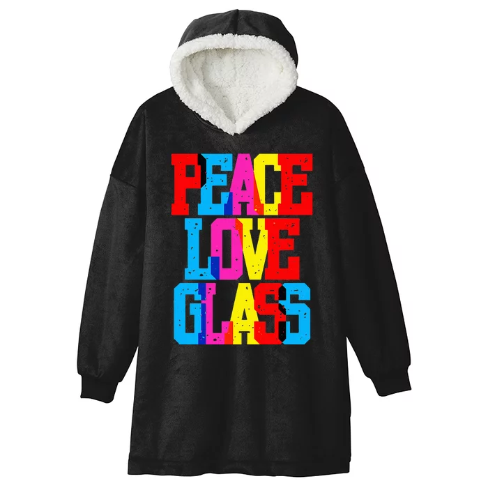 Funny Blown Mosaic Stained Fused Glass Artist Peace Hooded Wearable Blanket