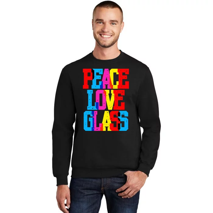 Funny Blown Mosaic Stained Fused Glass Artist Peace Tall Sweatshirt