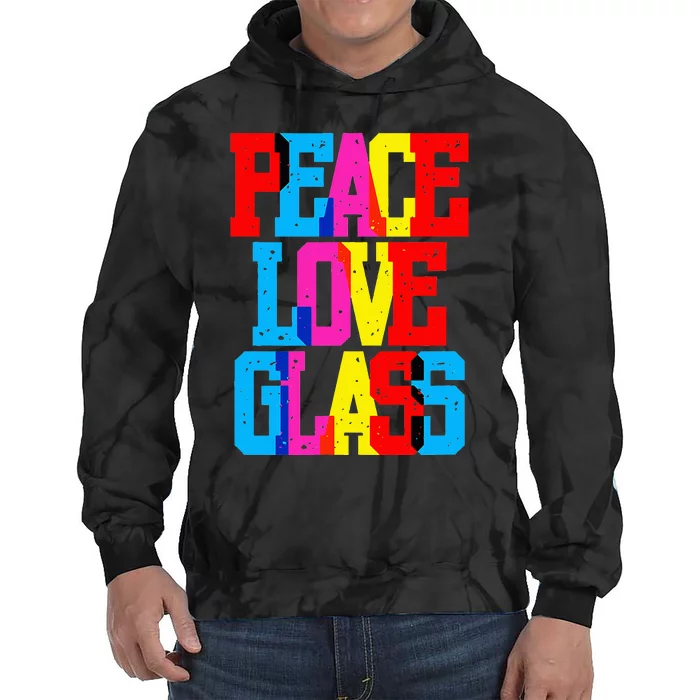 Funny Blown Mosaic Stained Fused Glass Artist Peace Tie Dye Hoodie