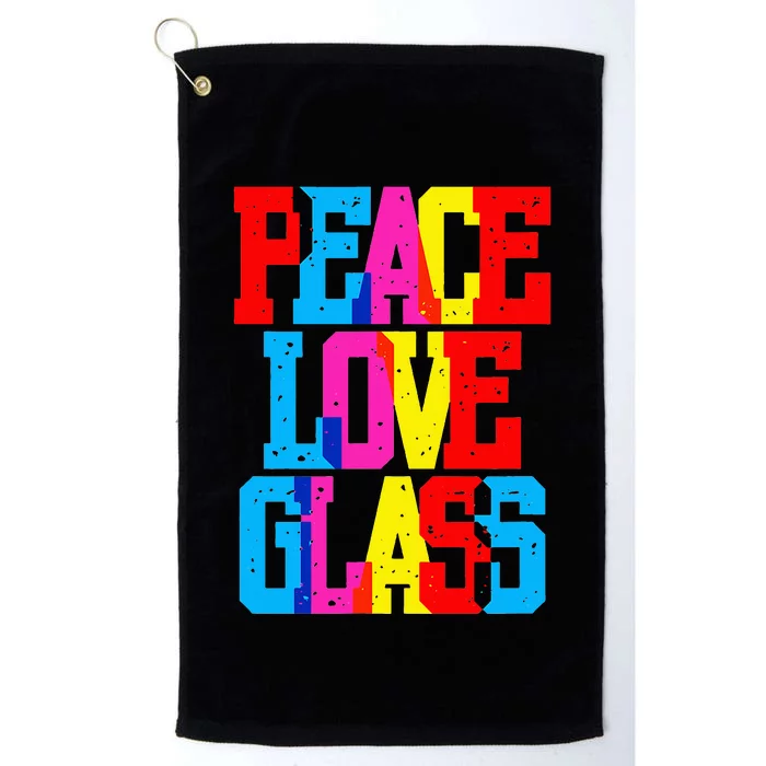 Funny Blown Mosaic Stained Fused Glass Artist Peace Platinum Collection Golf Towel