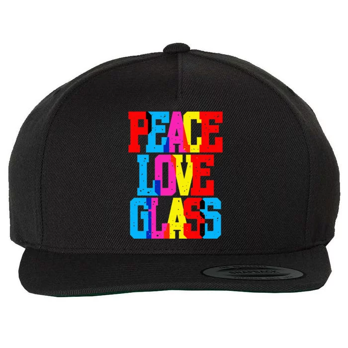 Funny Blown Mosaic Stained Fused Glass Artist Peace Wool Snapback Cap