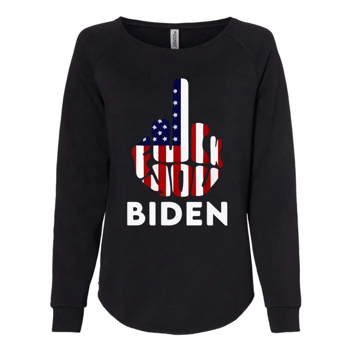 Fuck Biden Middle Finger USA Flag TShirt Womens California Wash Sweatshirt