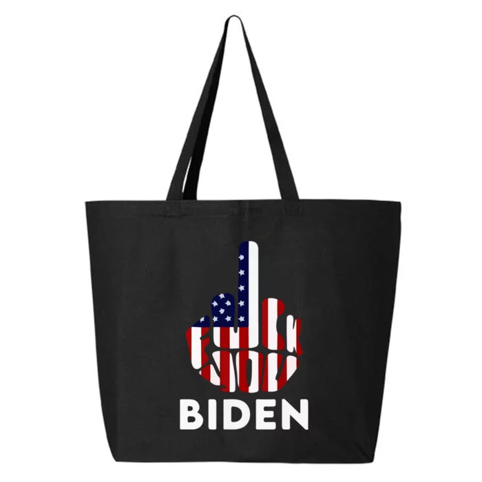 Fuck Biden Middle Finger USA Flag TShirt 25L Jumbo Tote