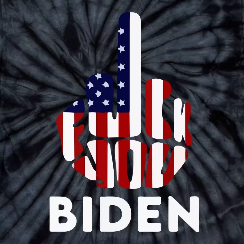 Fuck Biden Middle Finger USA Flag TShirt Tie-Dye T-Shirt