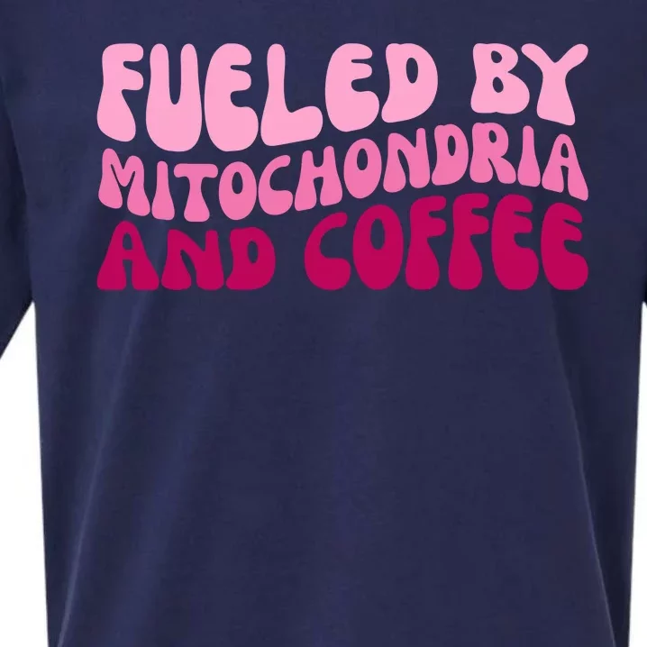 Fueled By Mitochondria And Coffee Funny Sueded Cloud Jersey T-Shirt