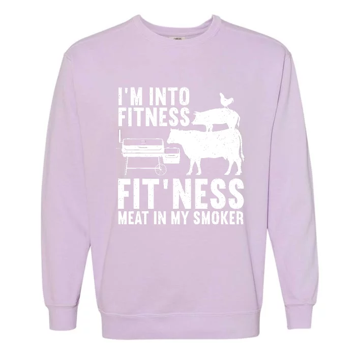 Funny Bbq Meat Smoking Art Barbeque Griller Garment-Dyed Sweatshirt