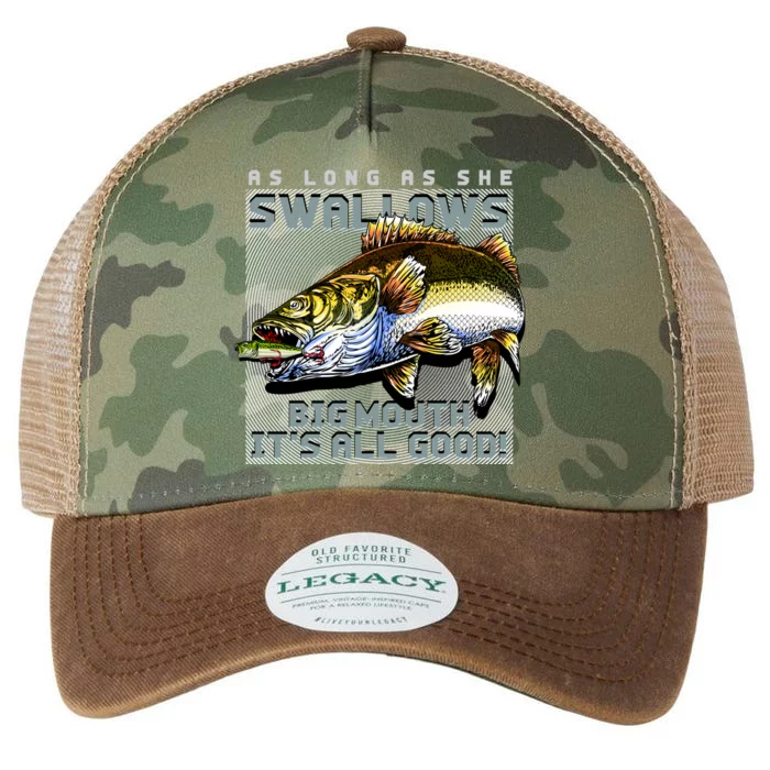 Funny Big Mouth Bass Swallows Legacy Tie Dye Trucker Hat