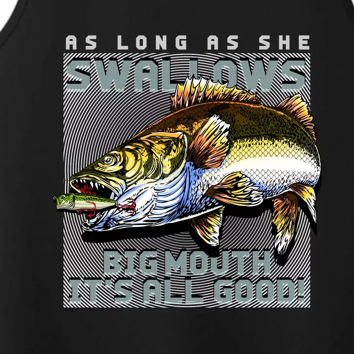 Funny Big Mouth Bass Swallows Performance Tank