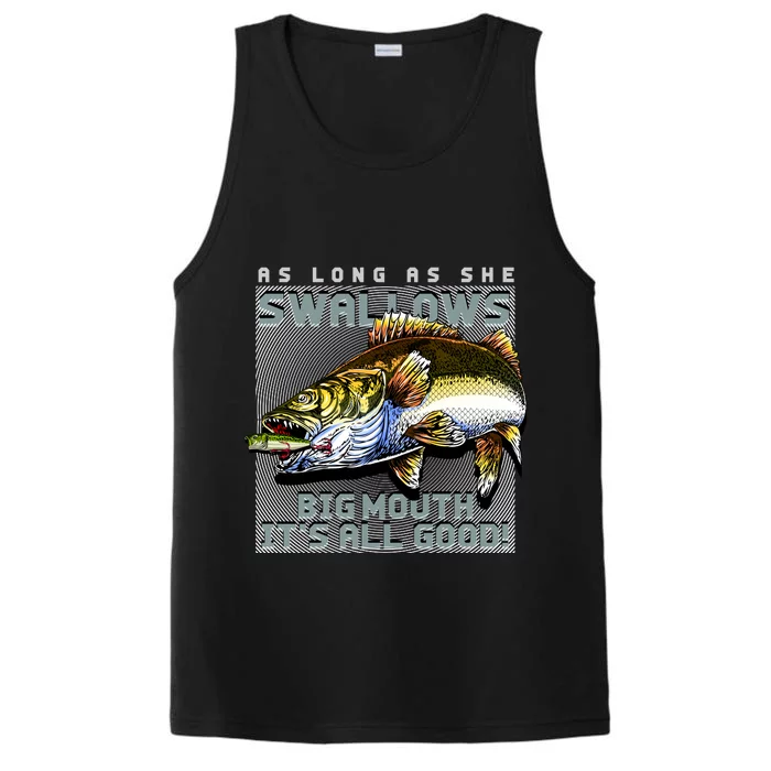 Funny Big Mouth Bass Swallows Performance Tank