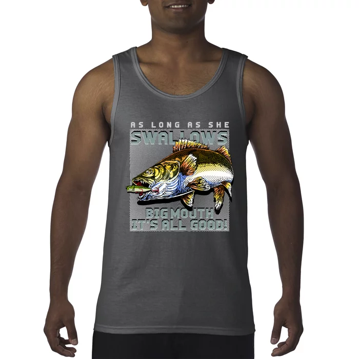 Funny Big Mouth Bass Swallows Tank Top