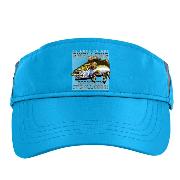 Funny Big Mouth Bass Swallows Adult Drive Performance Visor