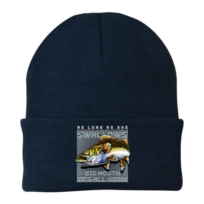 Funny Big Mouth Bass Swallows Knit Cap Winter Beanie