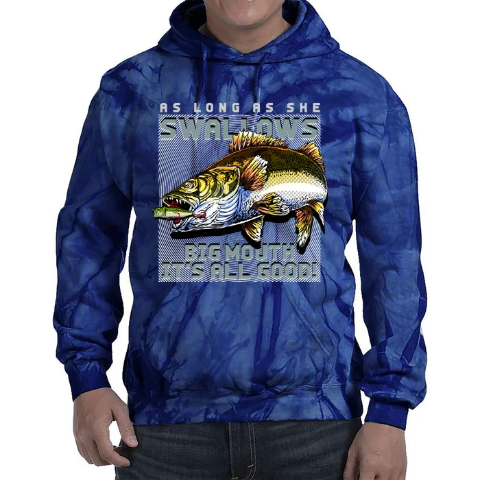 Funny Big Mouth Bass Swallows Tie Dye Hoodie