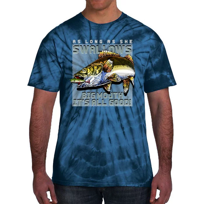 Funny Big Mouth Bass Swallows Tie-Dye T-Shirt