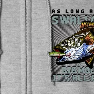 Funny Big Mouth Bass Swallows Full Zip Hoodie