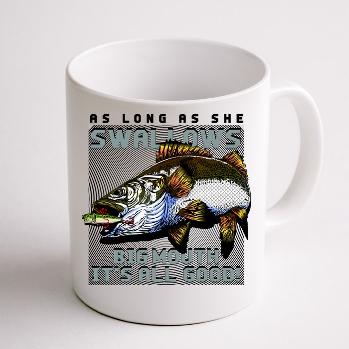 Funny Big Mouth Bass Swallows Front & Back Coffee Mug