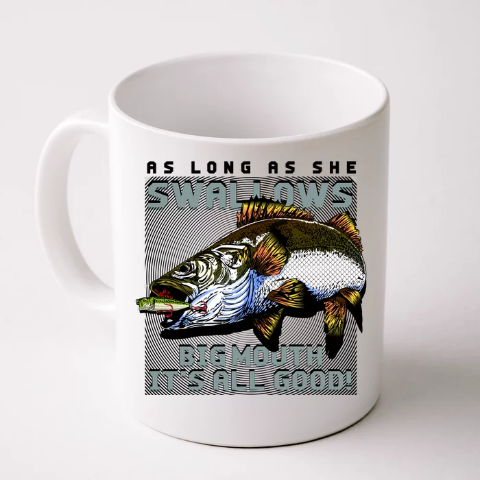 Funny Big Mouth Bass Swallows Front & Back Coffee Mug