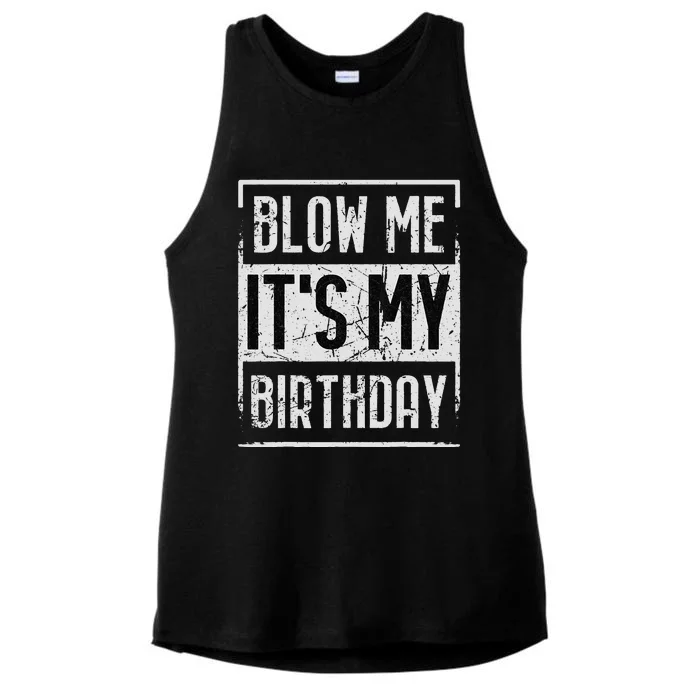 Funny Blow Me It's My Birthday Candle for Birthdays Vintage Ladies Tri-Blend Wicking Tank