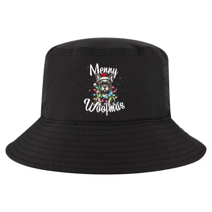 French Bulldog Merry Woofmas Christmas Lights And Santa Hat Tank Top Cool Comfort Performance Bucket Hat