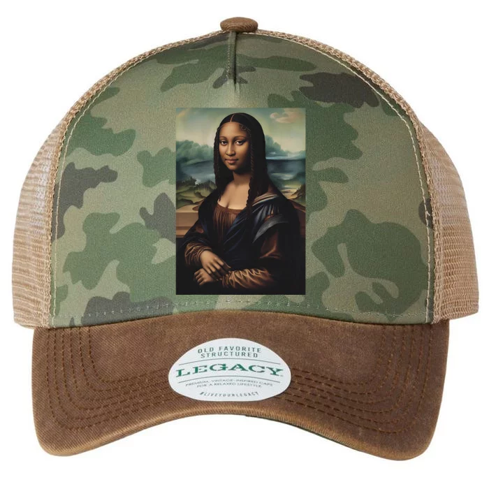 Funny Black Mona Lisa Afro Queen Juneteenth History Legacy Tie Dye Trucker Hat