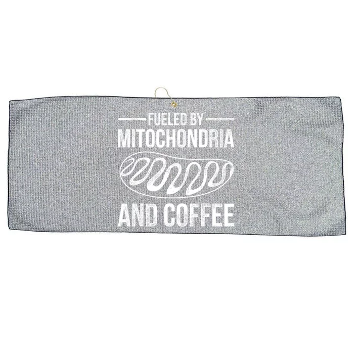 Fueled By Mitochondria And Coffee Biology Large Microfiber Waffle Golf Towel