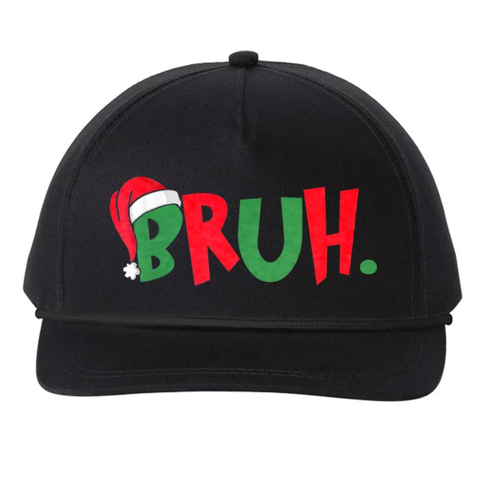 Funny Bruh Merry Christmas Pajama Family Snapback Five-Panel Rope Hat