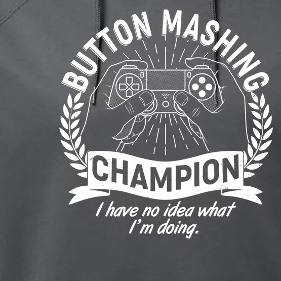 Funny Button Mashing Champion Video Gamer Performance Fleece Hoodie