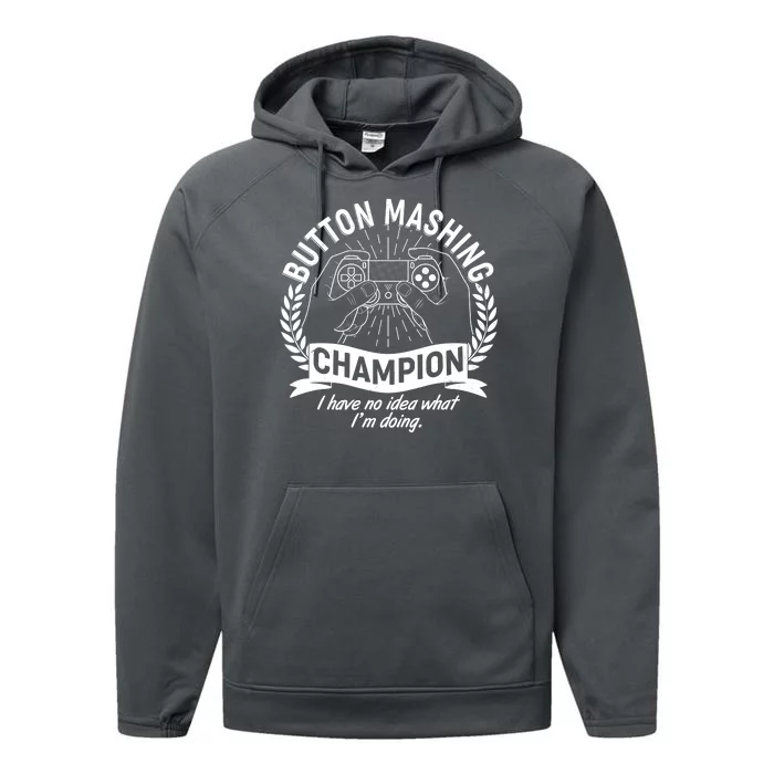 Funny Button Mashing Champion Video Gamer Performance Fleece Hoodie