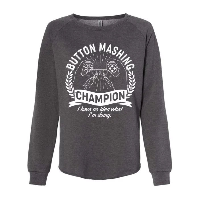 Funny Button Mashing Champion Video Gamer Womens California Wash Sweatshirt