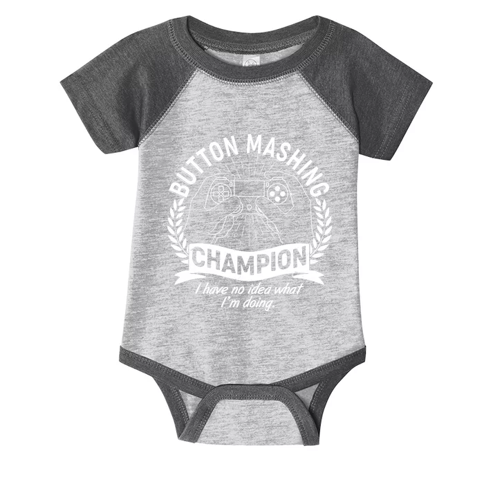 Funny Button Mashing Champion Video Gamer Infant Baby Jersey Bodysuit