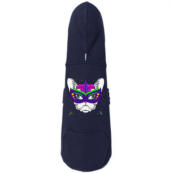 French Bulldog Mardi Gras Cute Dog Puppy Masquerade Party Doggie 3-End Fleece Hoodie