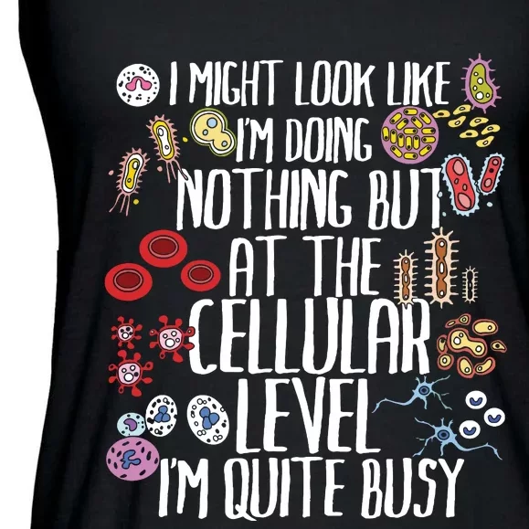 Funny Biology Microbiology Teacher Cellular Botany Molecule Ladies Essential Flowy Tank