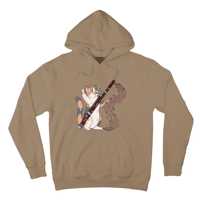 Funny Bassoonist Music Orchestra Cat Playing Bassoon Hoodie