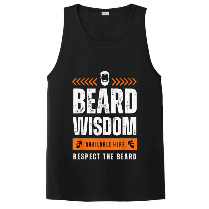 Funny Beard Man Gift Tee Beard Wisdom Available Here Performance Tank