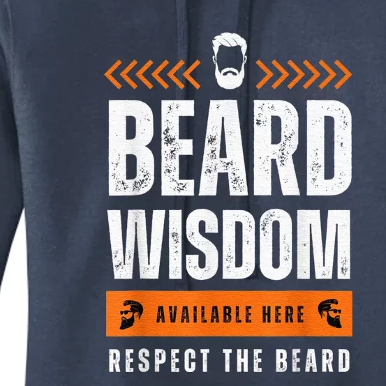 Funny Beard Man Gift Tee Beard Wisdom Available Here Women's Pullover Hoodie