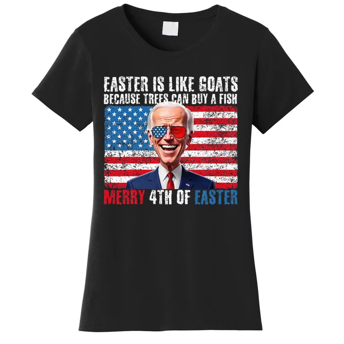 Funny Biden Merry 4th Of Easter Sarcastic Design Women's T-Shirt