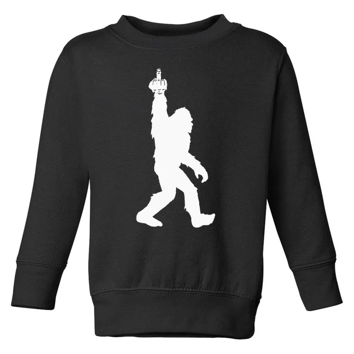 Funny Bigfoot Middle Finger For Squatch Believers Toddler Sweatshirt