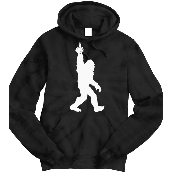 Funny Bigfoot Middle Finger For Squatch Believers Tie Dye Hoodie