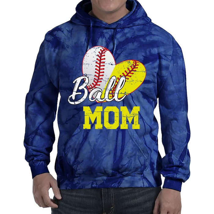 Funny Ball Mom Softball Baseball Gifts For Women Mothers Day Tie Dye Hoodie