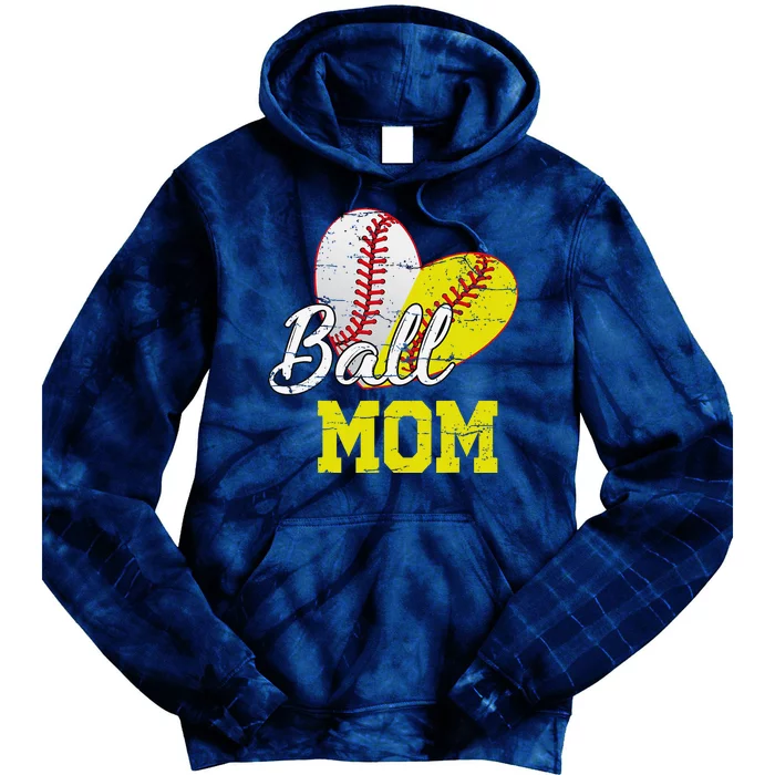 Funny Ball Mom Softball Baseball Gifts For Women Mothers Day Tie Dye Hoodie