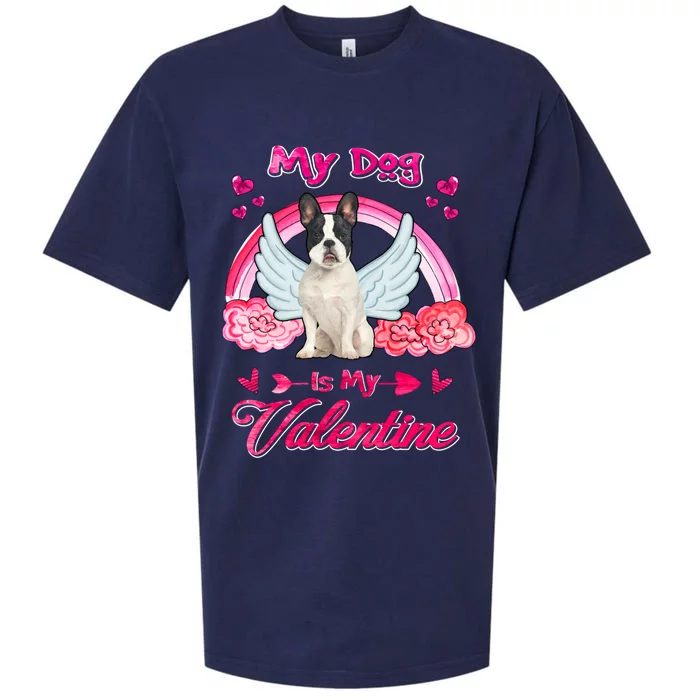 French Bulldog My Dog Is My Valentine Dog Valentines Day Gift Sueded Cloud Jersey T-Shirt