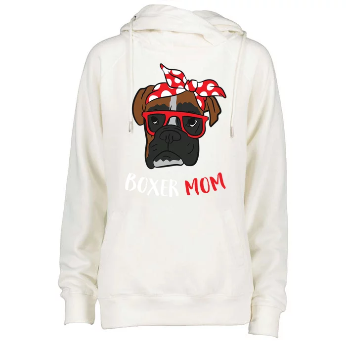 Funny Boxer Mom For Lover Boxer Dogs Gift Womens Funnel Neck Pullover Hood