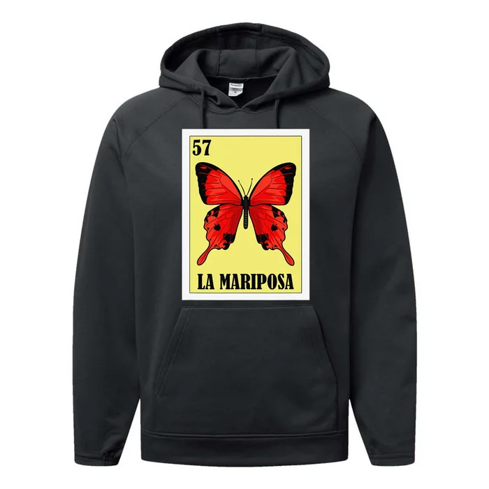 Funny Butterfly Mexican Design La Mariposa Performance Fleece Hoodie