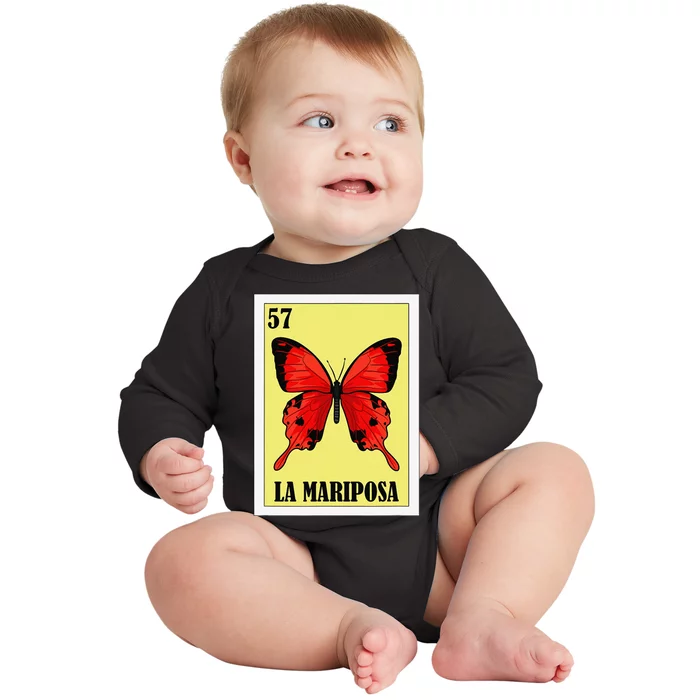 Funny Butterfly Mexican Design La Mariposa Baby Long Sleeve Bodysuit