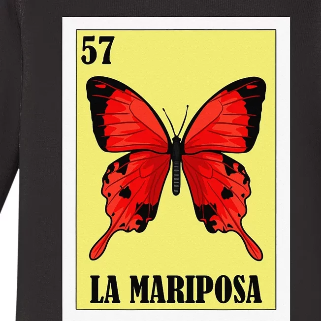 Funny Butterfly Mexican Design La Mariposa Baby Long Sleeve Bodysuit